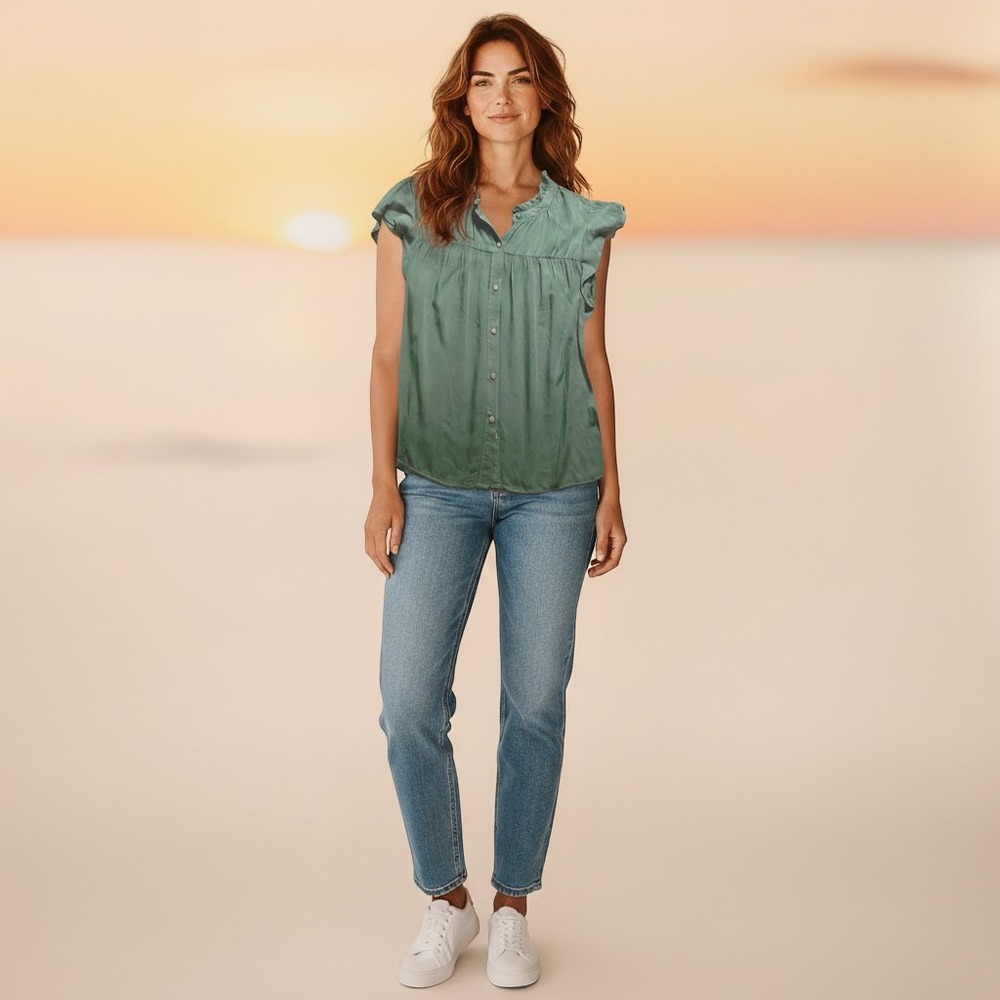 RAILS - Ruthie Basil - Women's XS - Flutter Short Sleeves - Flattering & Fun
